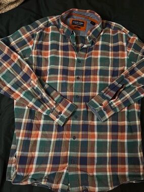 Casa Moda multicoloured plaid button up long sleeve shirt